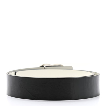 Chanel Patent Calfskin CC Reversible Belt 95 Black White 3 of 10