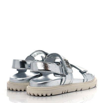 Christian Dior Metallic Dioract Sandals 38 Silver 4 of 8