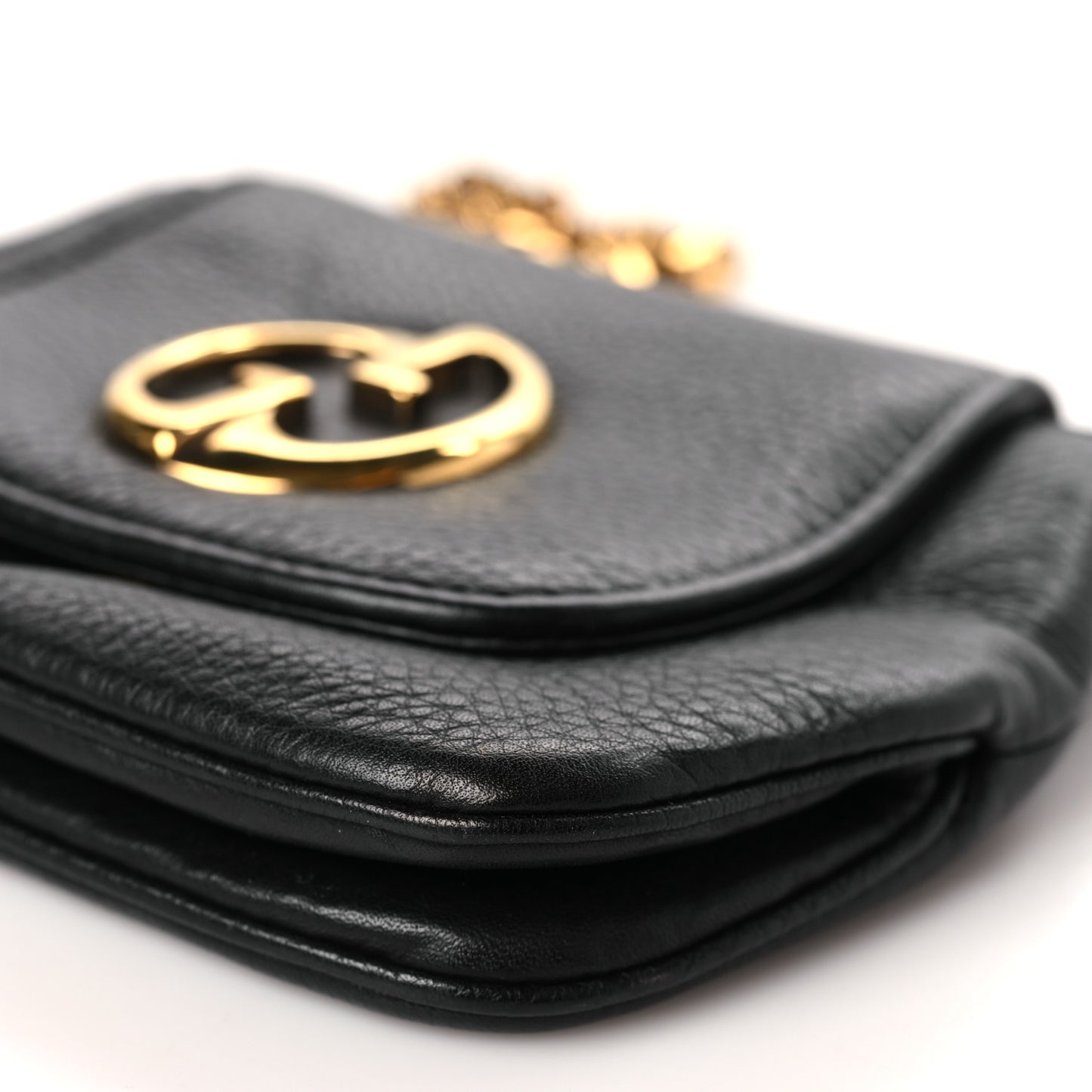 Pebbled Calfskin Small 1973 Chain Shoulder Bag Black