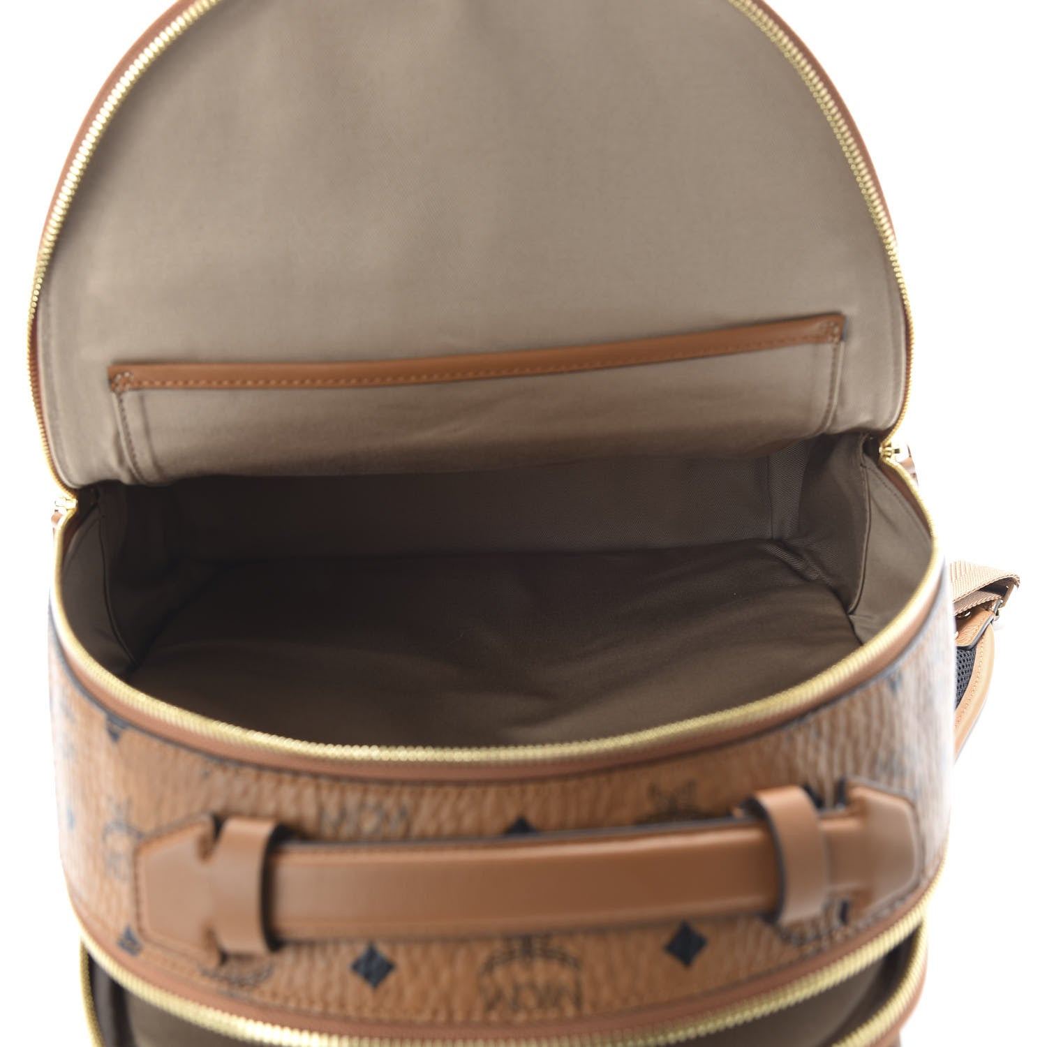 MCM Visetos Mens Medium Stark Backpack Cognac 4 of 10