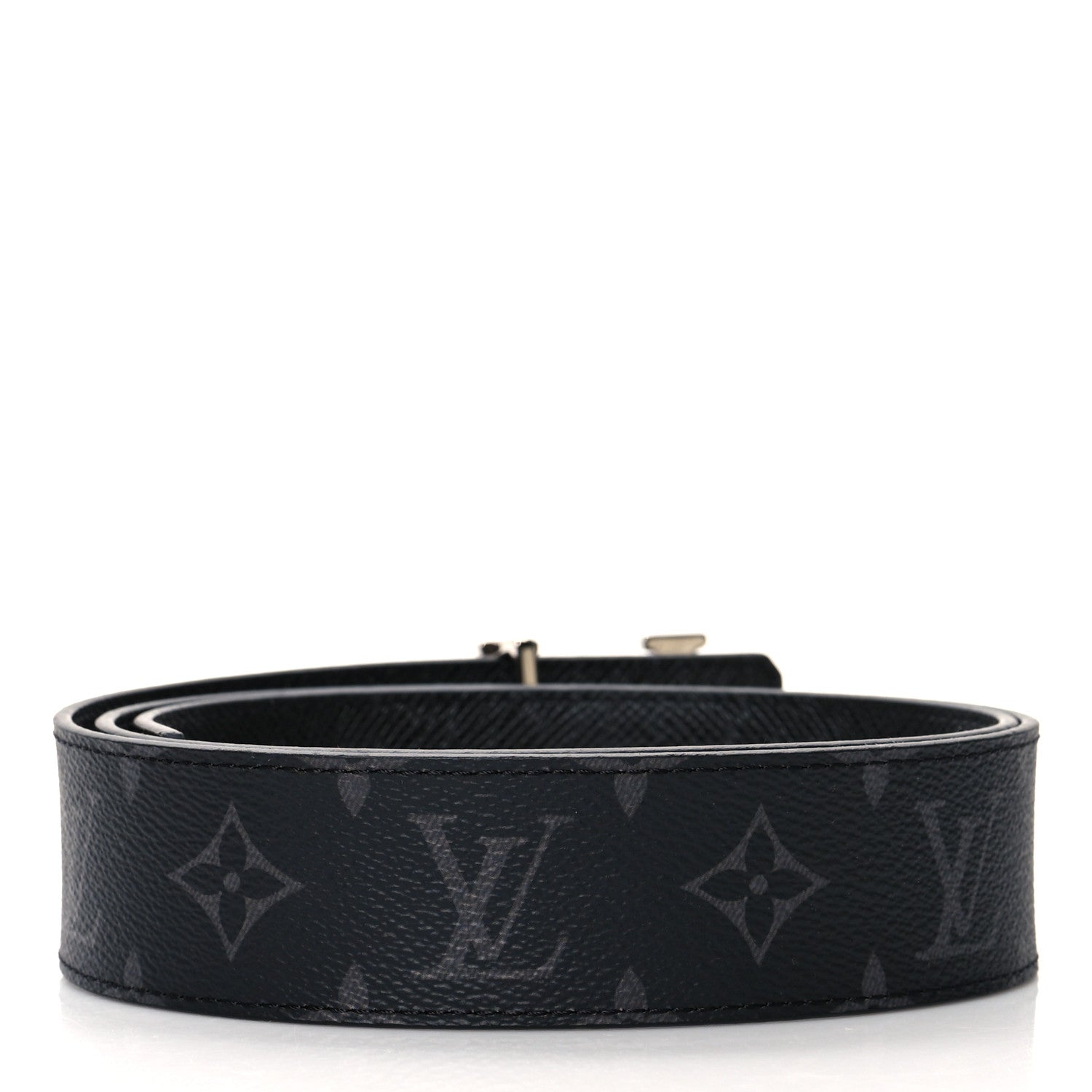 Louis Vuitton Monogram Eclipse Taigarama 40mm LV Initiales Reversible Belt 90 36 Black 2 of 5