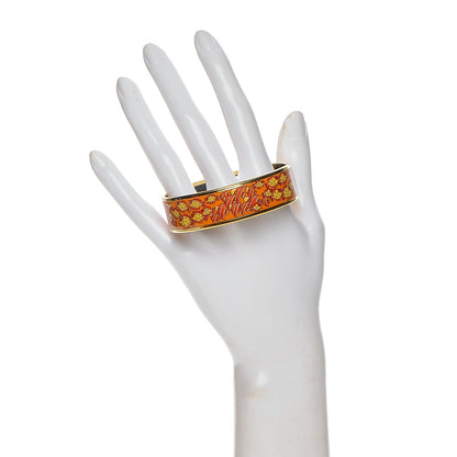Hermes Enamel Printed Wide Rencontre Oceane Bracelet 62 2 of 5