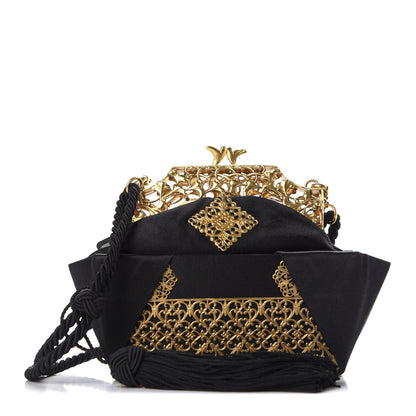 Fendi Satin Metal Gondola Bag Black 1 of 8