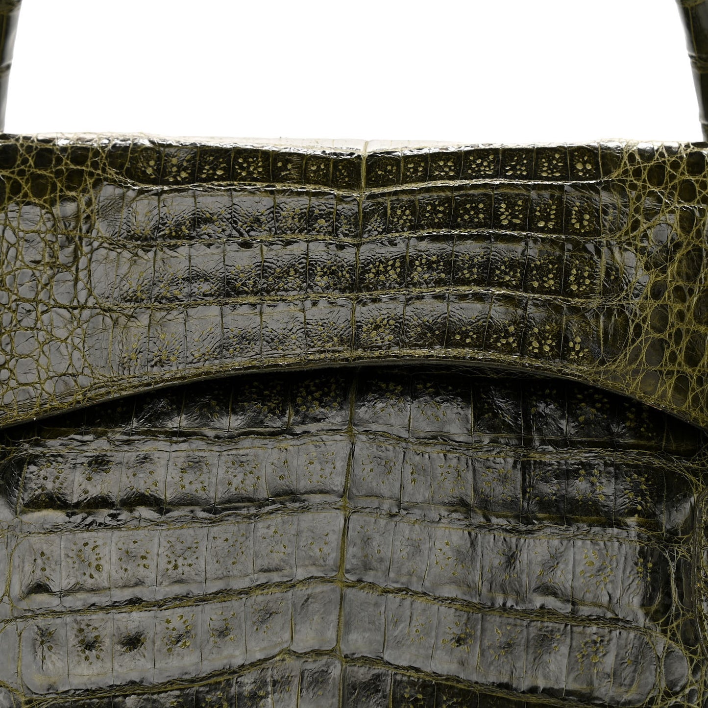 Crocodile Double Handle Satchel Green
