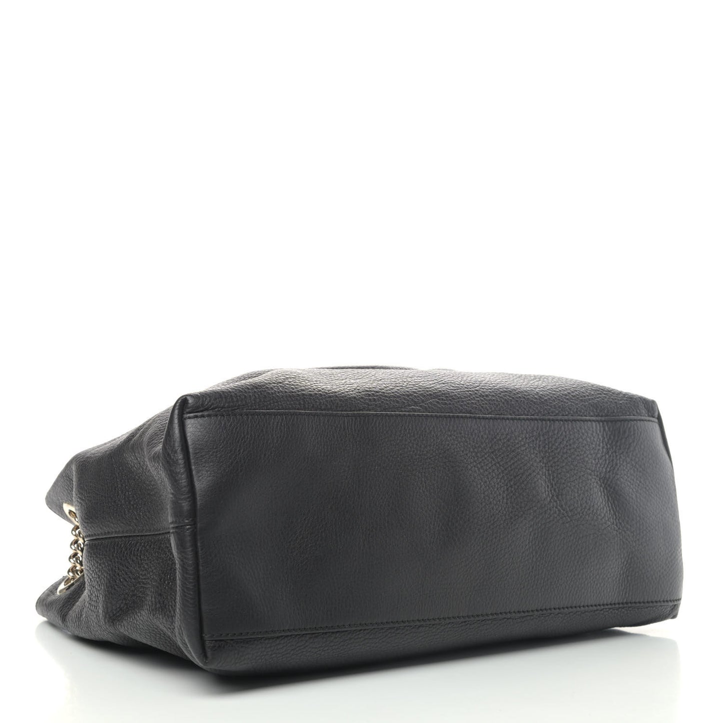Pebbled Calfskin Medium Soho Chain Shoulder Bag Black