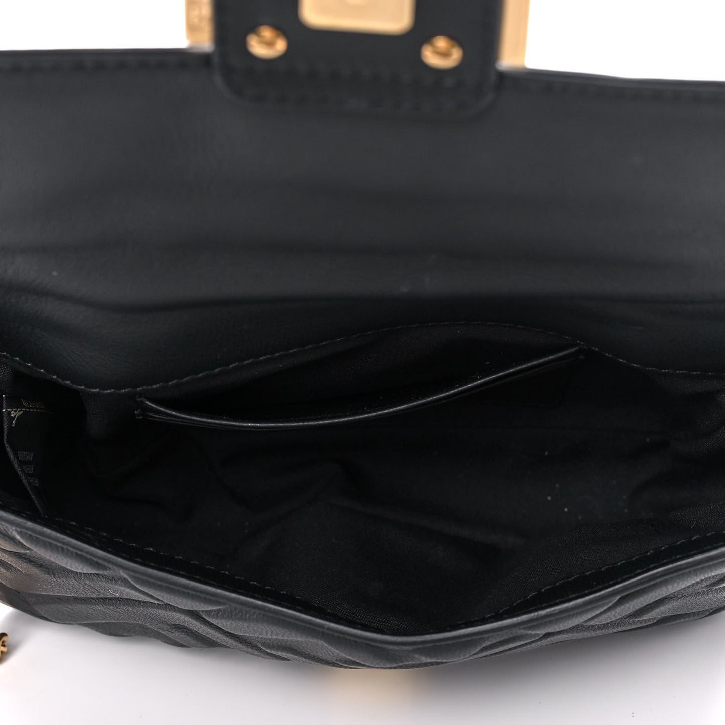 Nappa FF 1974 Embossed Mini Baguette Black