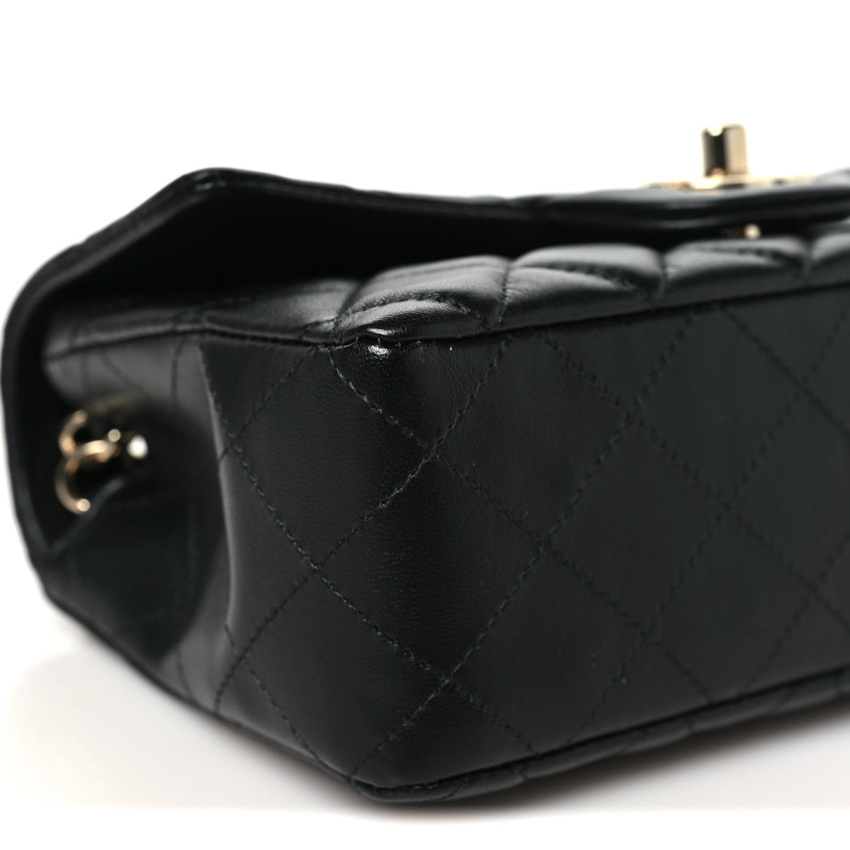 Chanel Lambskin Quilted Mini Rectangular Flap Black 9 of 10