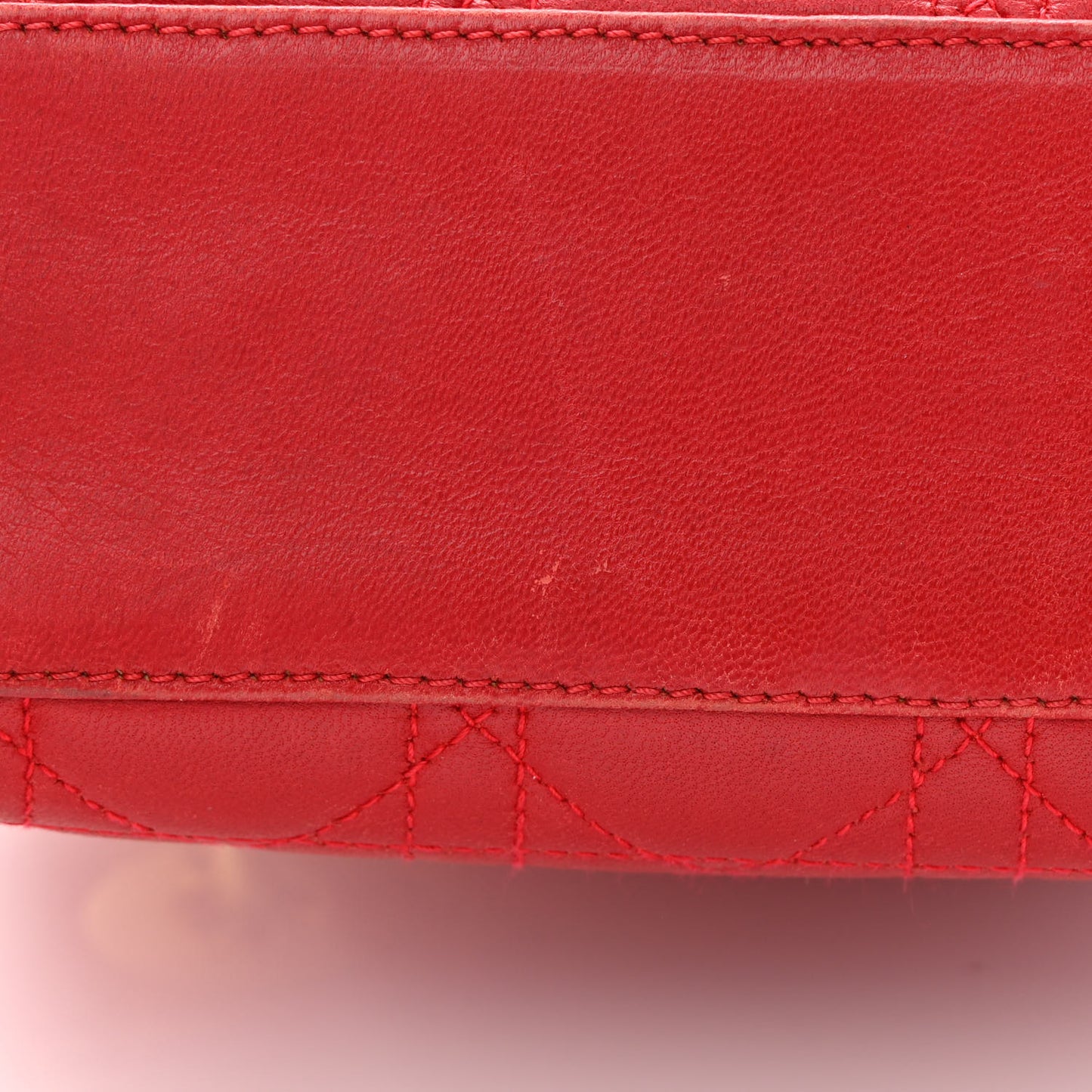 Lambskin Cannage Mini Lady Dior Red