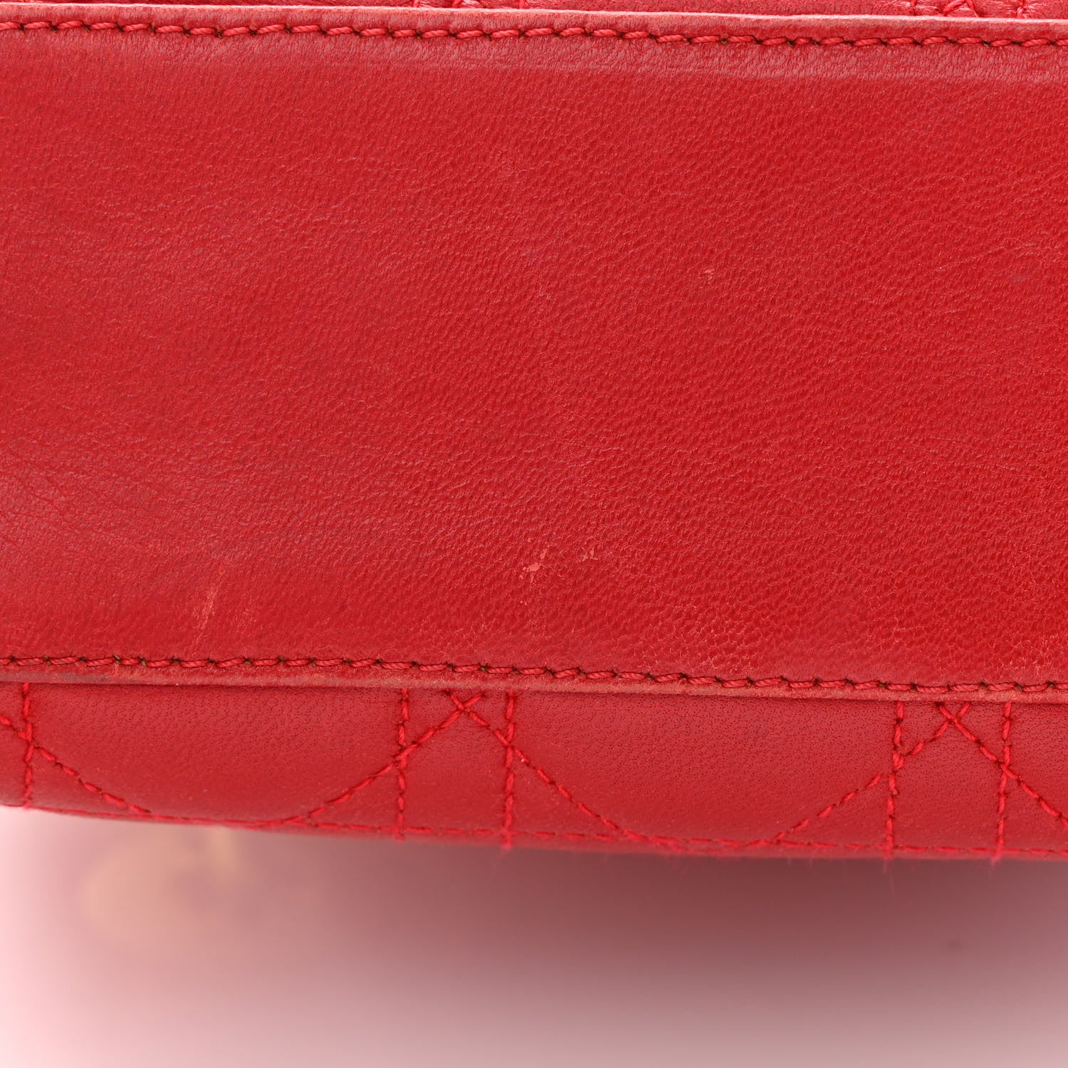 Christian Dior Lambskin Cannage Mini Lady Dior Red 12 of 18