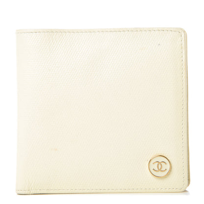 Chanel Grained Calfskin CC Button Bi-Fold Wallet Ivory 1 of 8