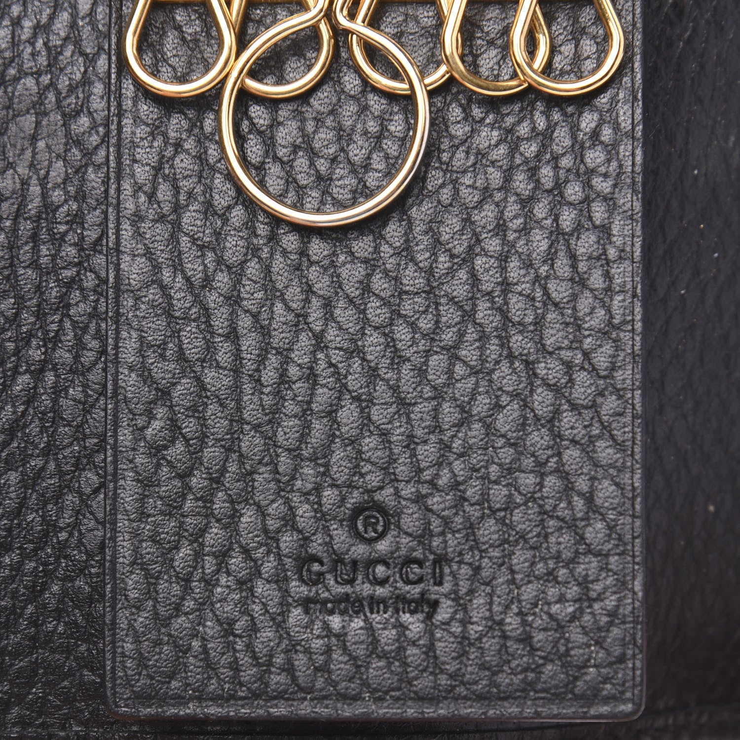 Gucci Pebbled Calfskin GG Marmont 6 Key Holder Black 5 of 7