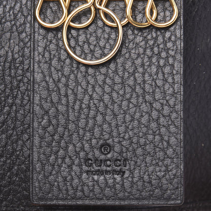 Gucci Pebbled Calfskin GG Marmont 6 Key Holder Black 5 of 7