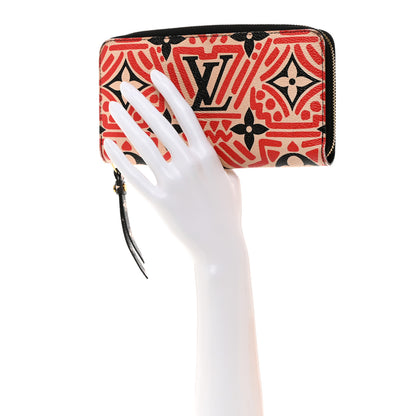 Louis Vuitton LOUIS VUITTON Monogram Giant Crafty Zippy Wallet Creme Rouge Black 2 of 8