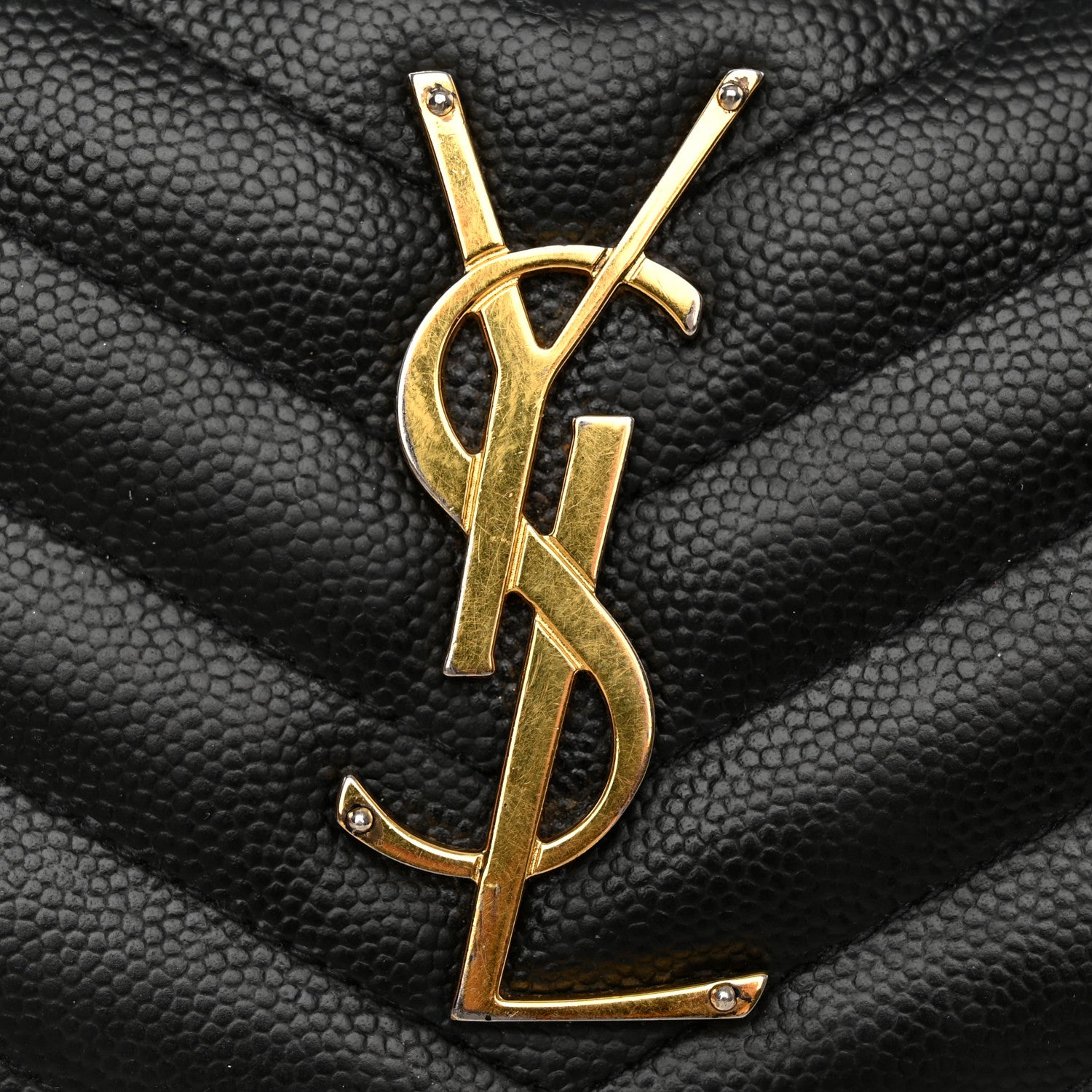 Saint Laurent Grain De Poudre Matelasse Chevron Monogram Zip Around Wallet Black 9 of 11