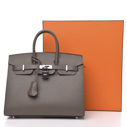 Hermes Epsom Birkin Sellier 25 Etain 10 of 10
