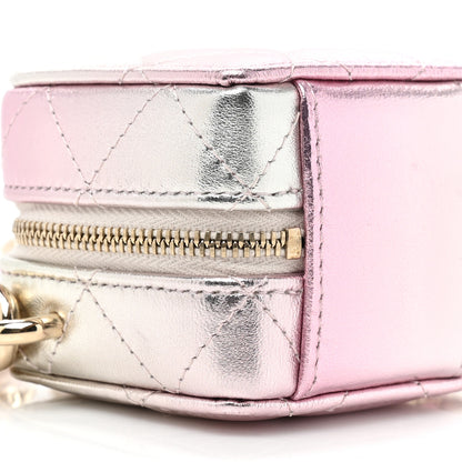 Chanel Gradient Metallic Lambskin Quilted Like A Wallet Clutch With Chain Gold Pink 9 of 9