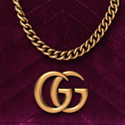 Gucci Velvet Matelasse GG Marmont Mini Bag Fuchsia Violet Cyclamen 7 of 10
