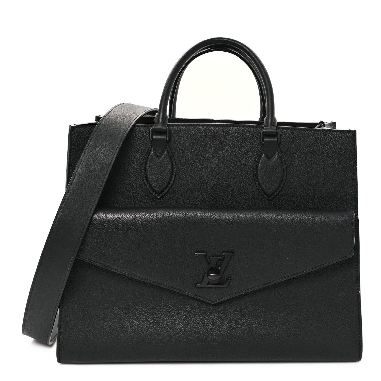 Louis Vuitton Soft Calfskin Lockme Tote MM Black 1 of 11