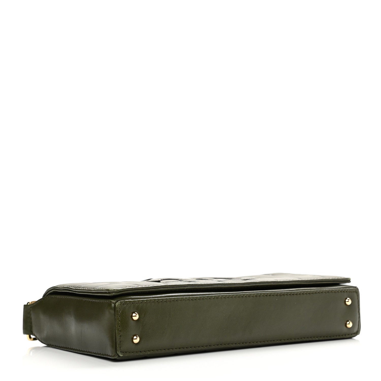Chanel Lambskin Quilted CC Chocolate Bar Flap Green 4 of 12