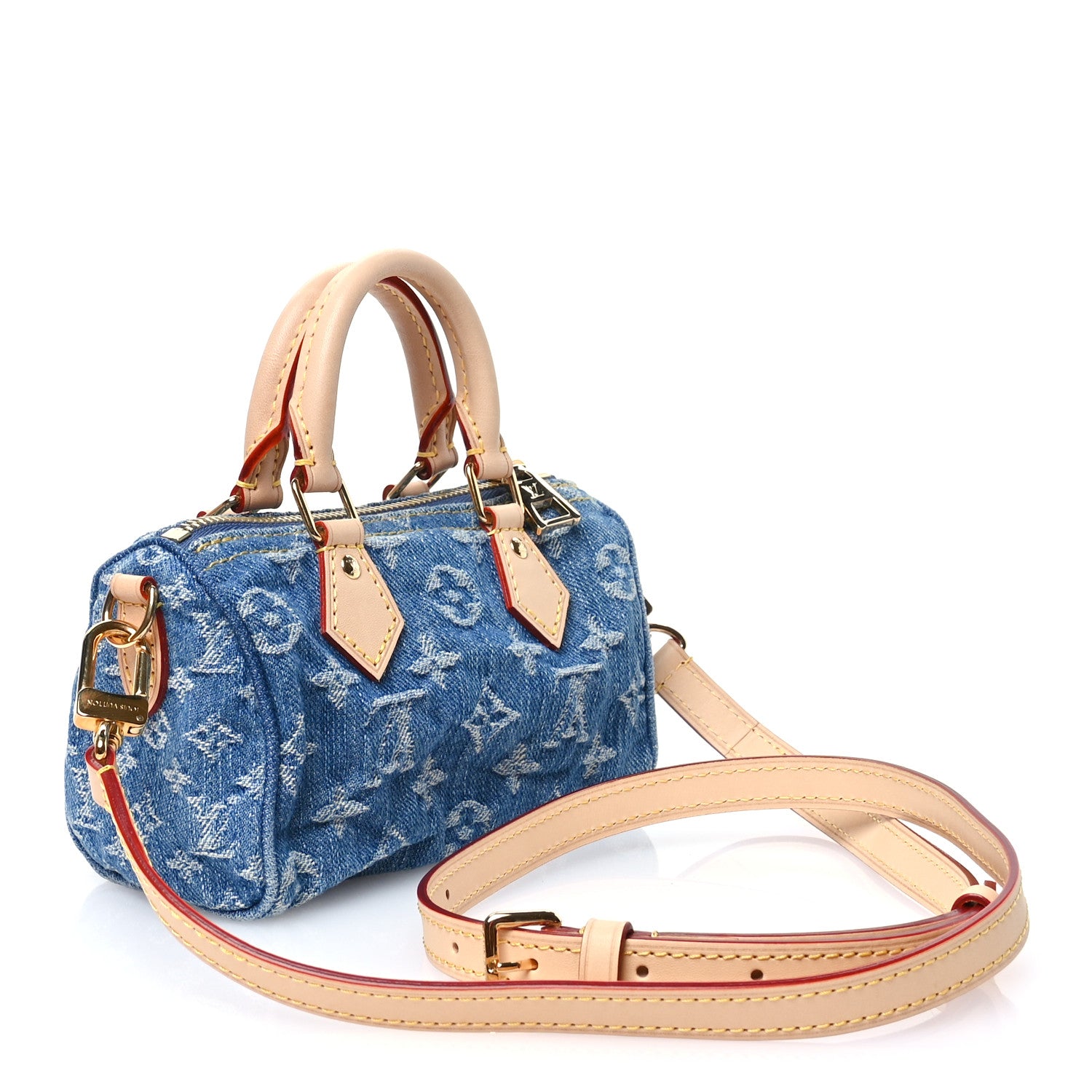Louis Vuitton Monogram Denim Nano Speedy Blue 3 of 10
