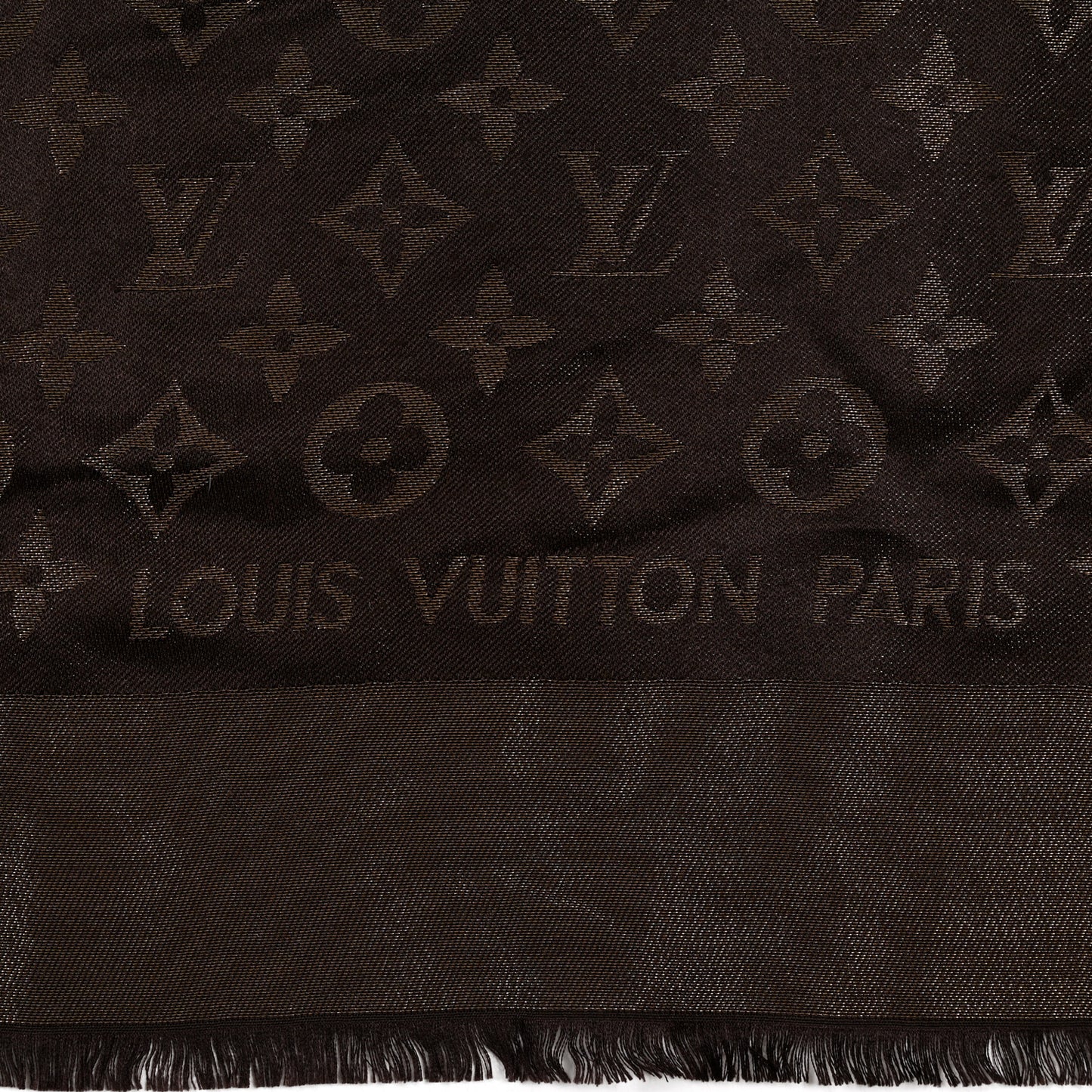 Silk Wool So Shine Monogram Shawl Gold