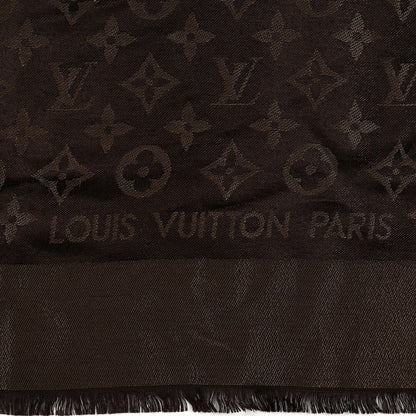 Louis Vuitton Silk Wool So Shine Monogram Shawl Gold 2 of 5