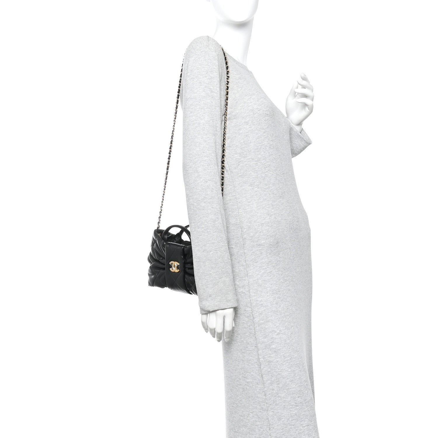Chanel Lambskin Quilted Mini Bow Bag Black 2 of 11