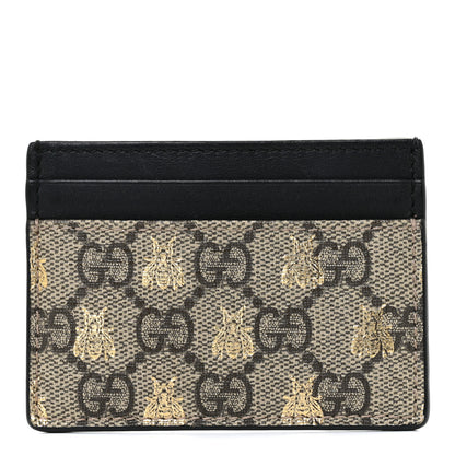 Gucci GG Supreme Monogram Bees Card Holder Black 1 of 9