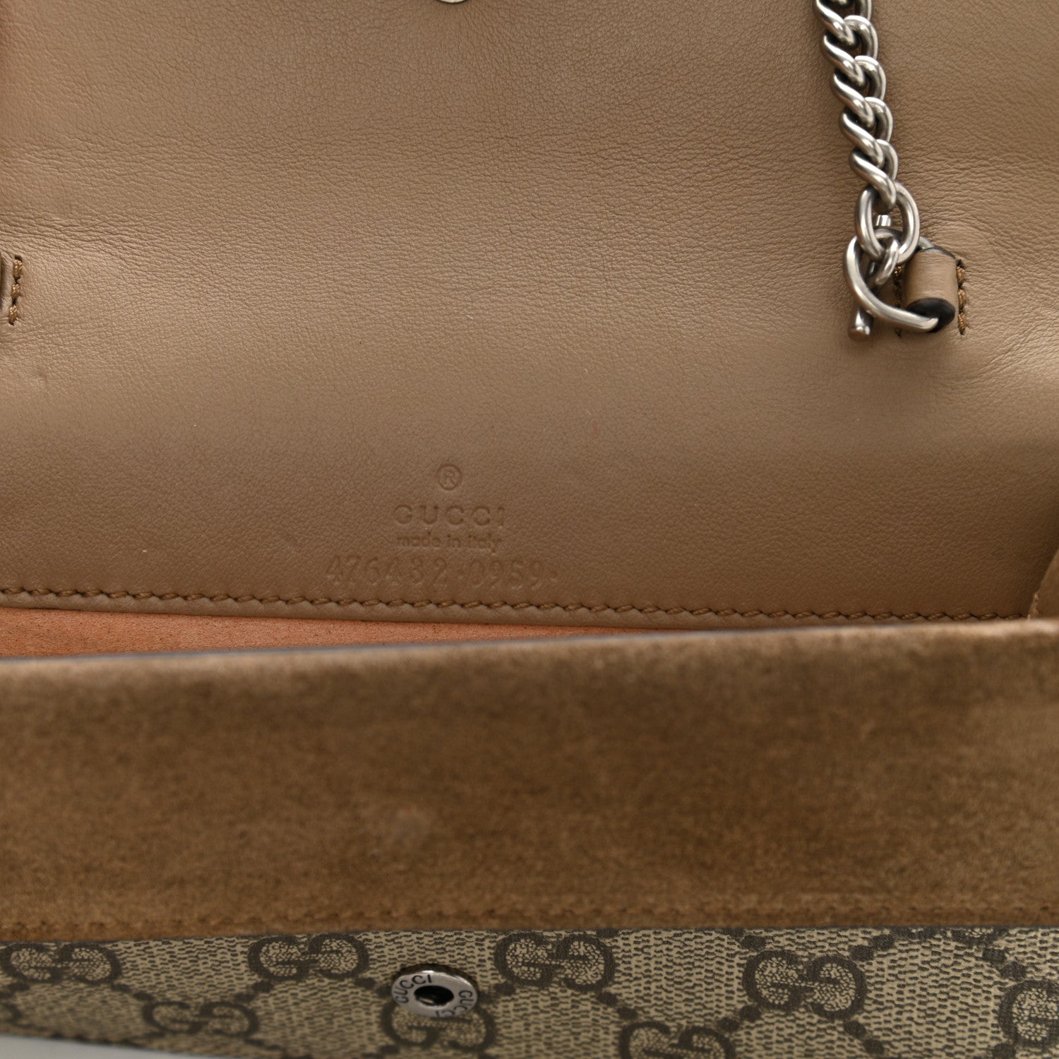 Gucci GG Supreme Monogram Super Mini Dionysus Shoulder Bag Taupe 6 of 10