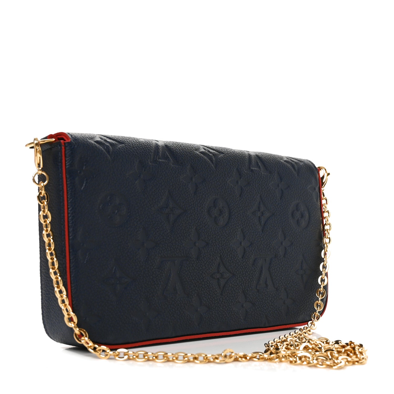 Louis Vuitton Empreinte Pochette Felicie Chain Wallet Marine Rouge 3 of 10