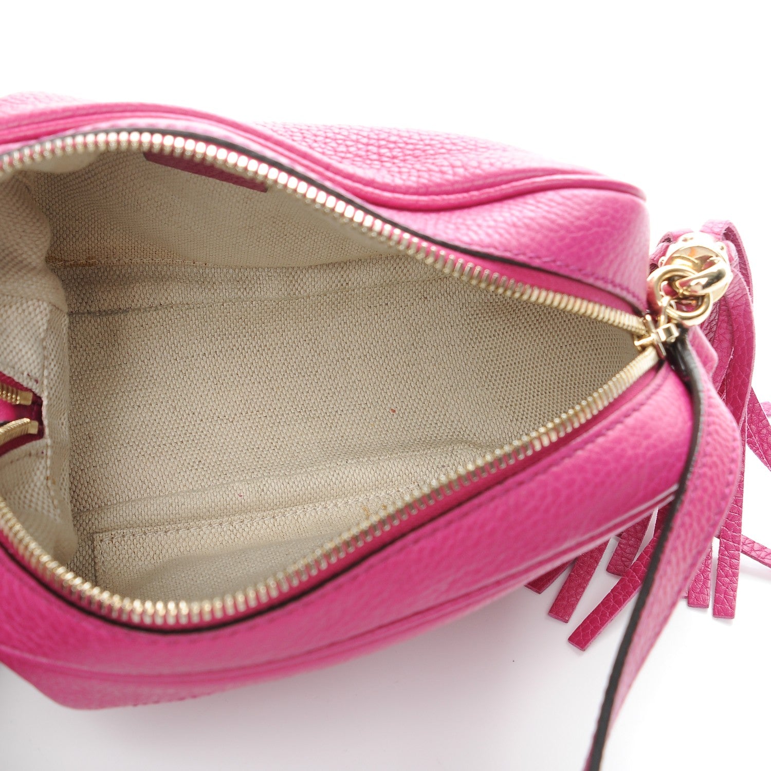 Gucci Pebbled Calfskin Small Soho Disco Bag Bright Bougainvillea 5 of 8