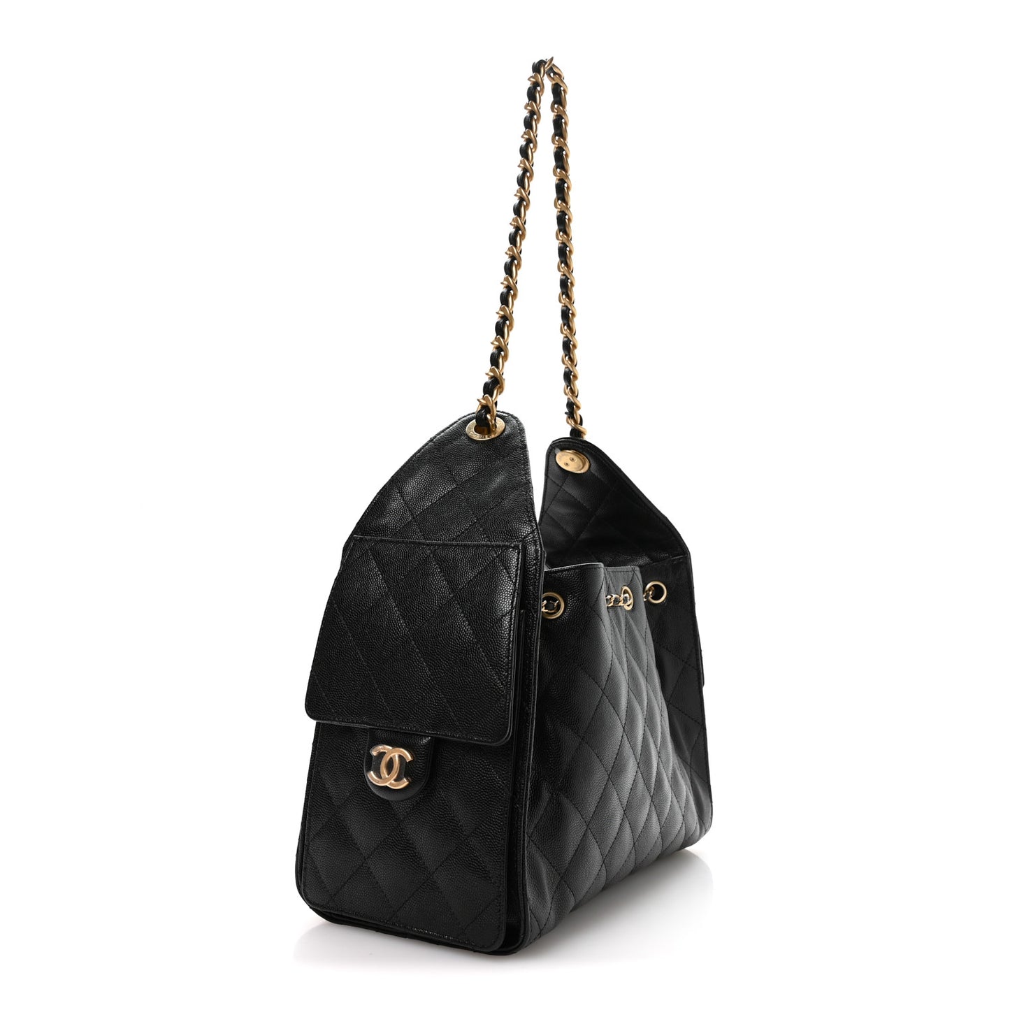 Caviar Quilted Small Chanel 25 Handbag Black