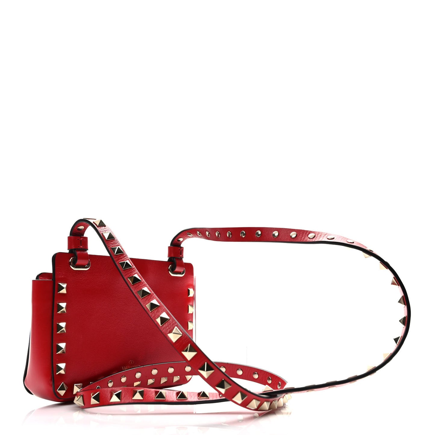 Vitello Rockstud Smartphone Crossbody Red