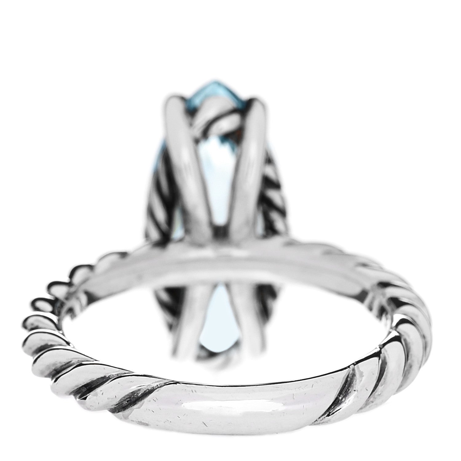 David Yurman Sterling Silver Blue Topaz Color Classics Marquise Ring 55 7.25 4 of 6