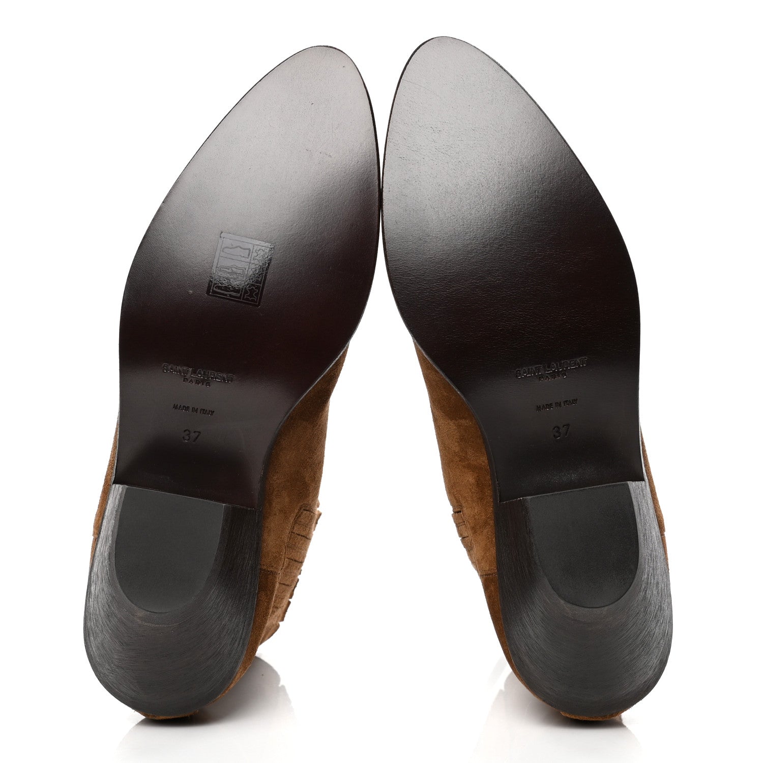 Saint Laurent Suede Brit Souple Ankle Boots 37 Brown 4 of 4