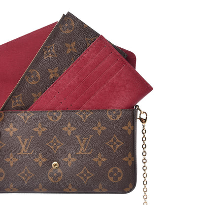 Louis Vuitton Monogram Pochette Felicie Chain Wallet Fuchsia 10 of 11