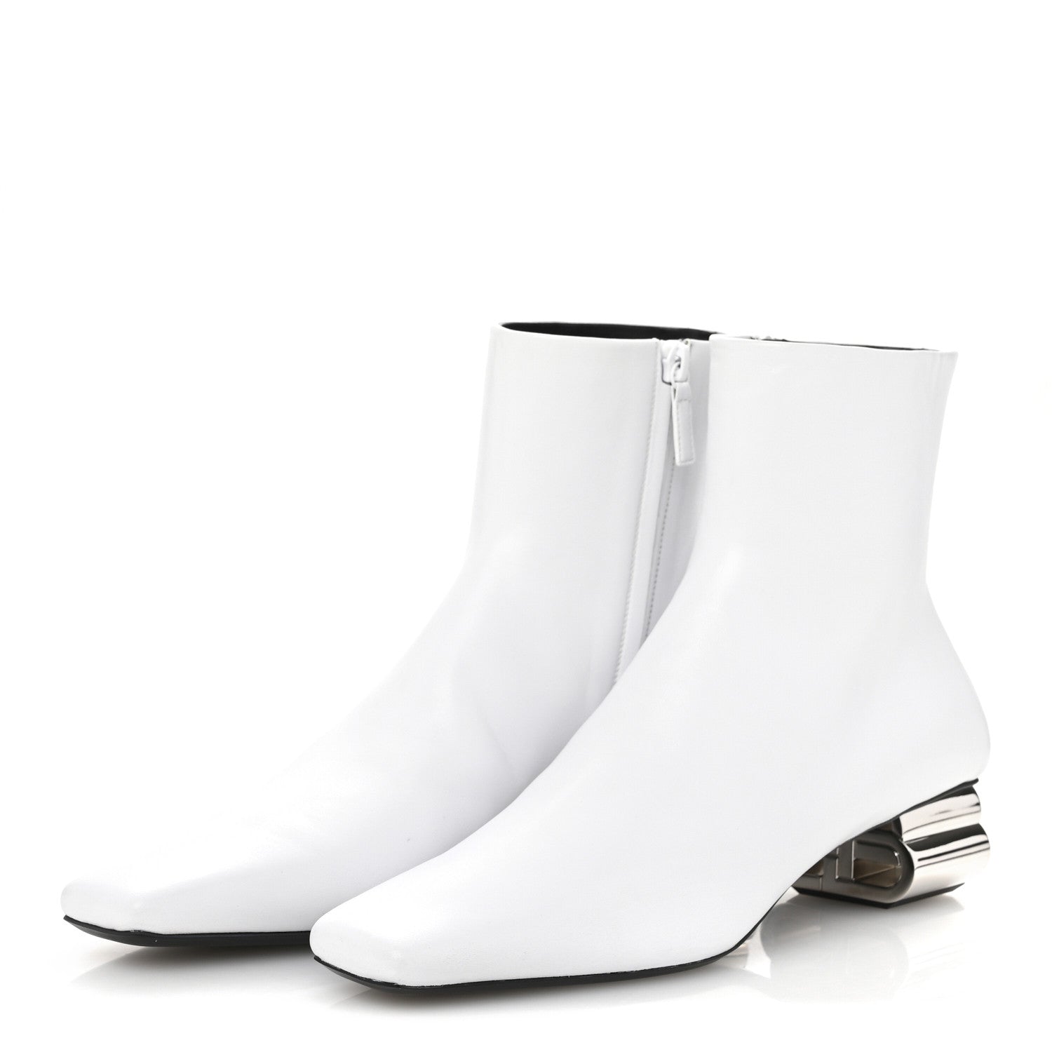 Balenciaga Sheepskin Typo Ankle Booties 39 White 4 of 10