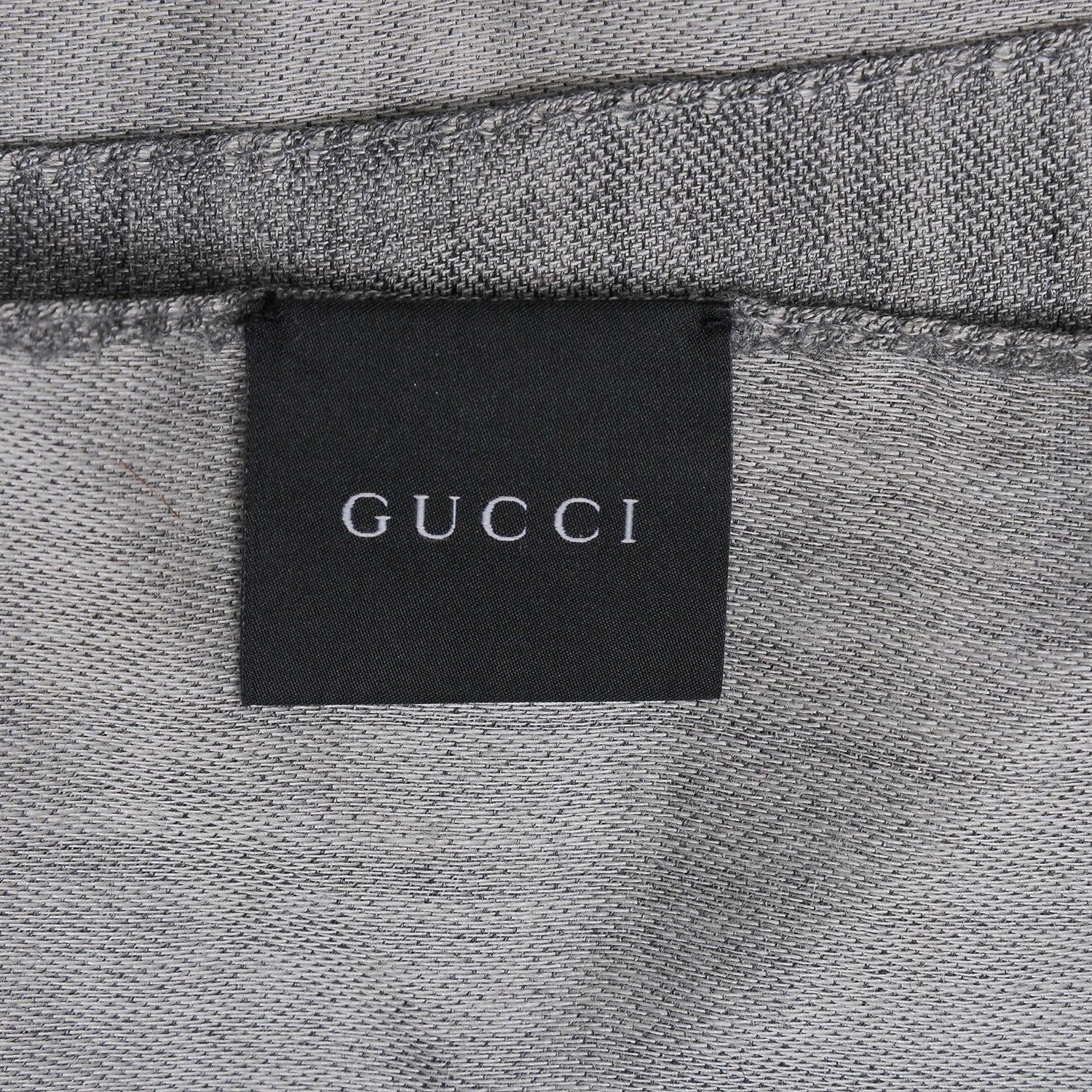 Gucci Wool Silk GG Monogram GGNat Scarf Lead 6 of 7
