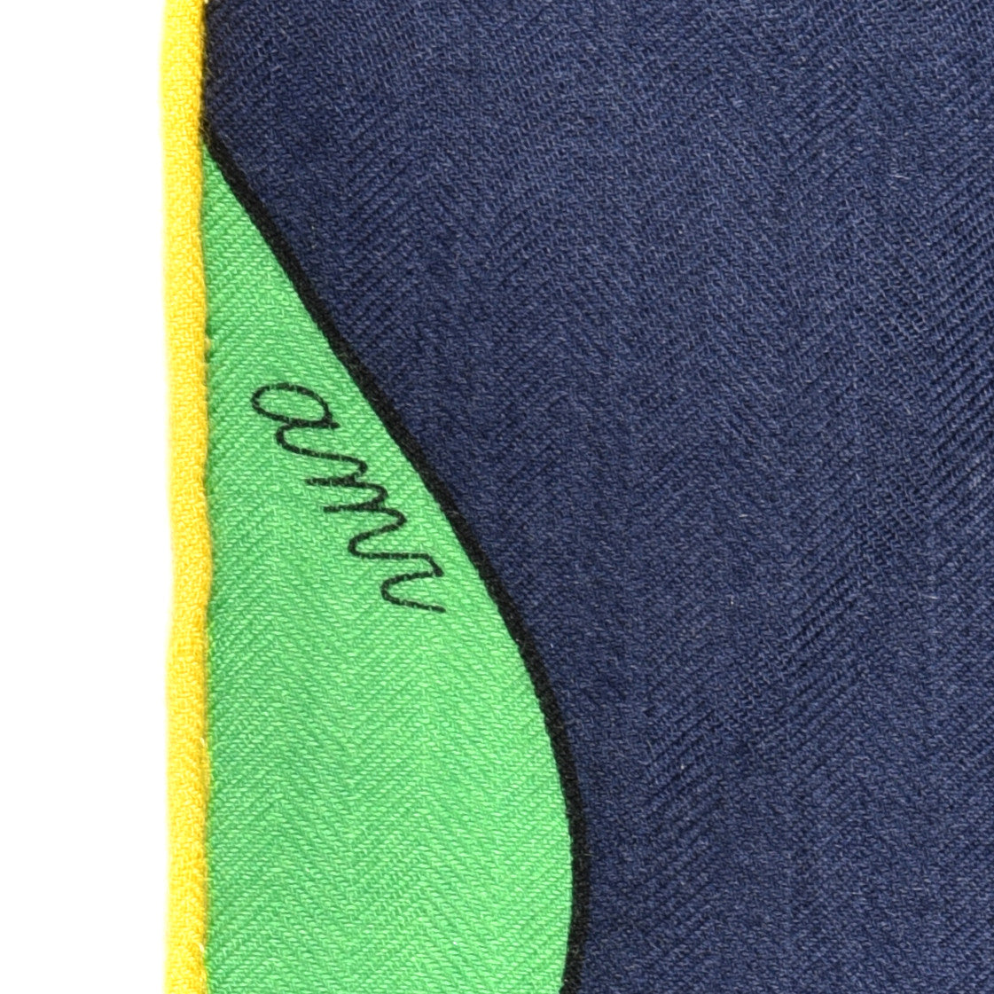 Hermes Cashmere Silk Hermes Football Club Scarf 100 Jaune Vert Bleu 3 of 6