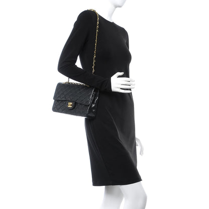 Chanel Lambskin Quilted Medium Double Flap Black 2 of 14