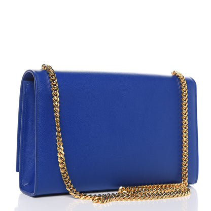 Saint Laurent Grain De Poudre Medium Classic Monogram Kate Satchel Flash Blue 3 of 9