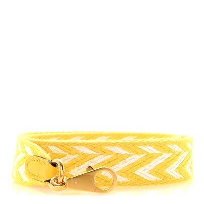 Hermes Toile Swift 25mm Sangle ZigZag Shoulder Strap Jaune De Naples White 2 of 8