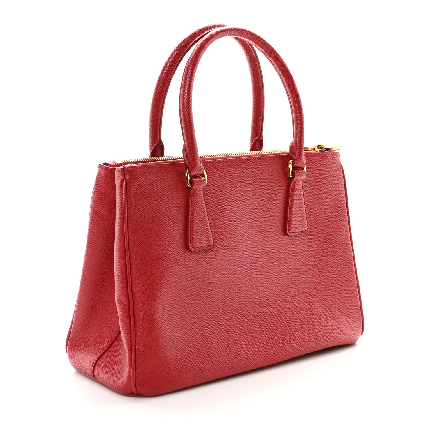 Saffiano Small Galleria Double Zip Tote Fuoco