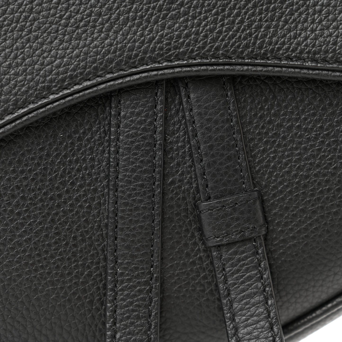 Grained Calfskin Mens Saddle Bag Black
