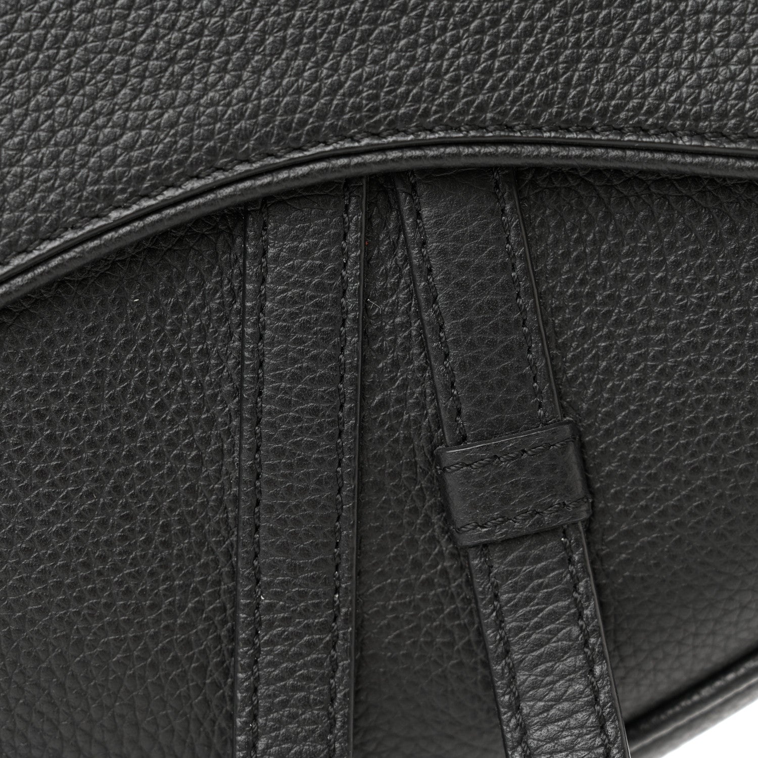 Christian Dior Grained Calfskin Mens Saddle Bag Black 10 of 10