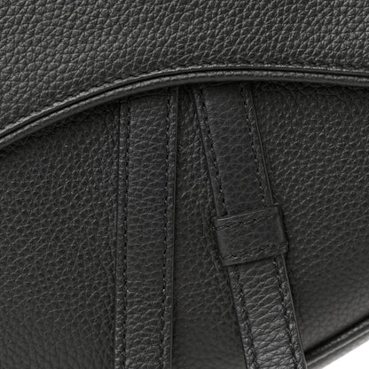 Christian Dior Grained Calfskin Mens Saddle Bag Black 10 of 10