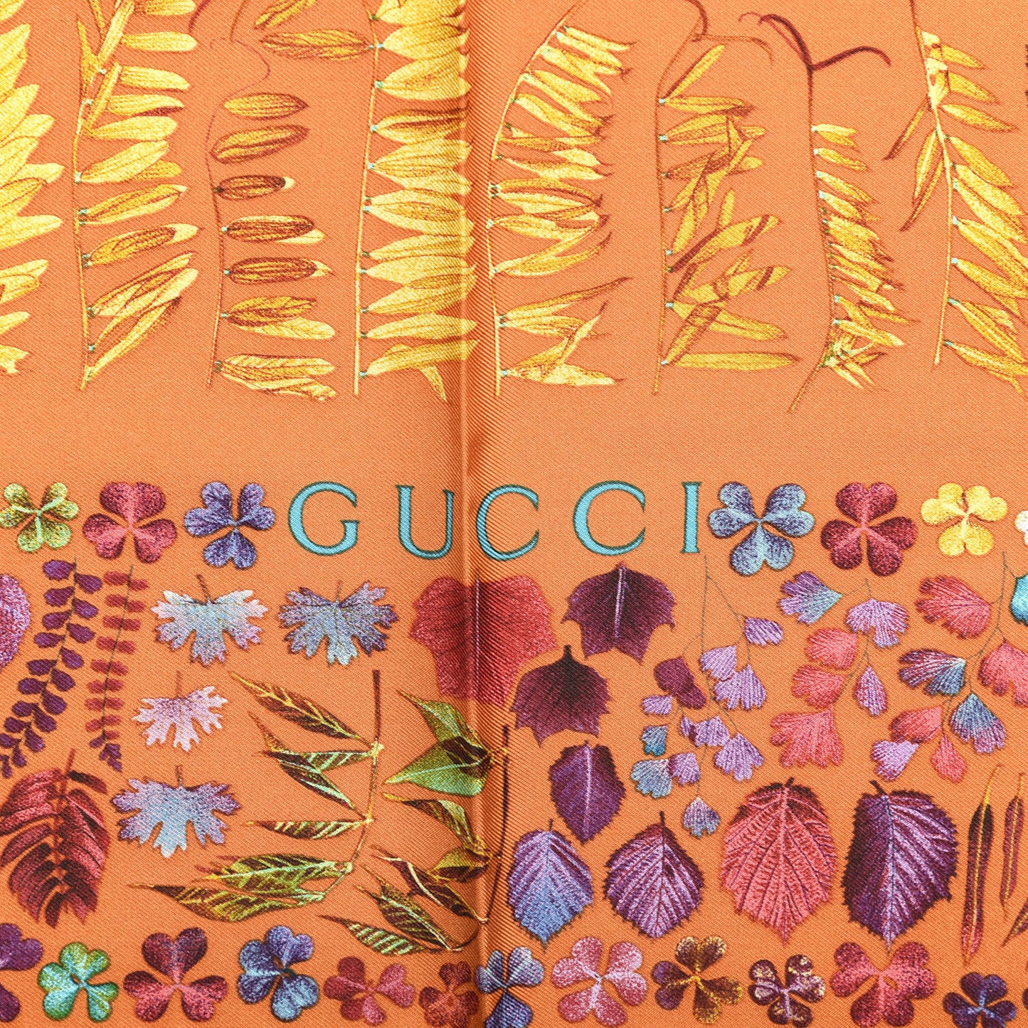 Silk Square Scarf Multicolor Orange