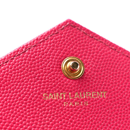Saint Laurent Grain De Poudre Matelasse Chevron Monogram Chain Wallet Bubblegum 6 of 14