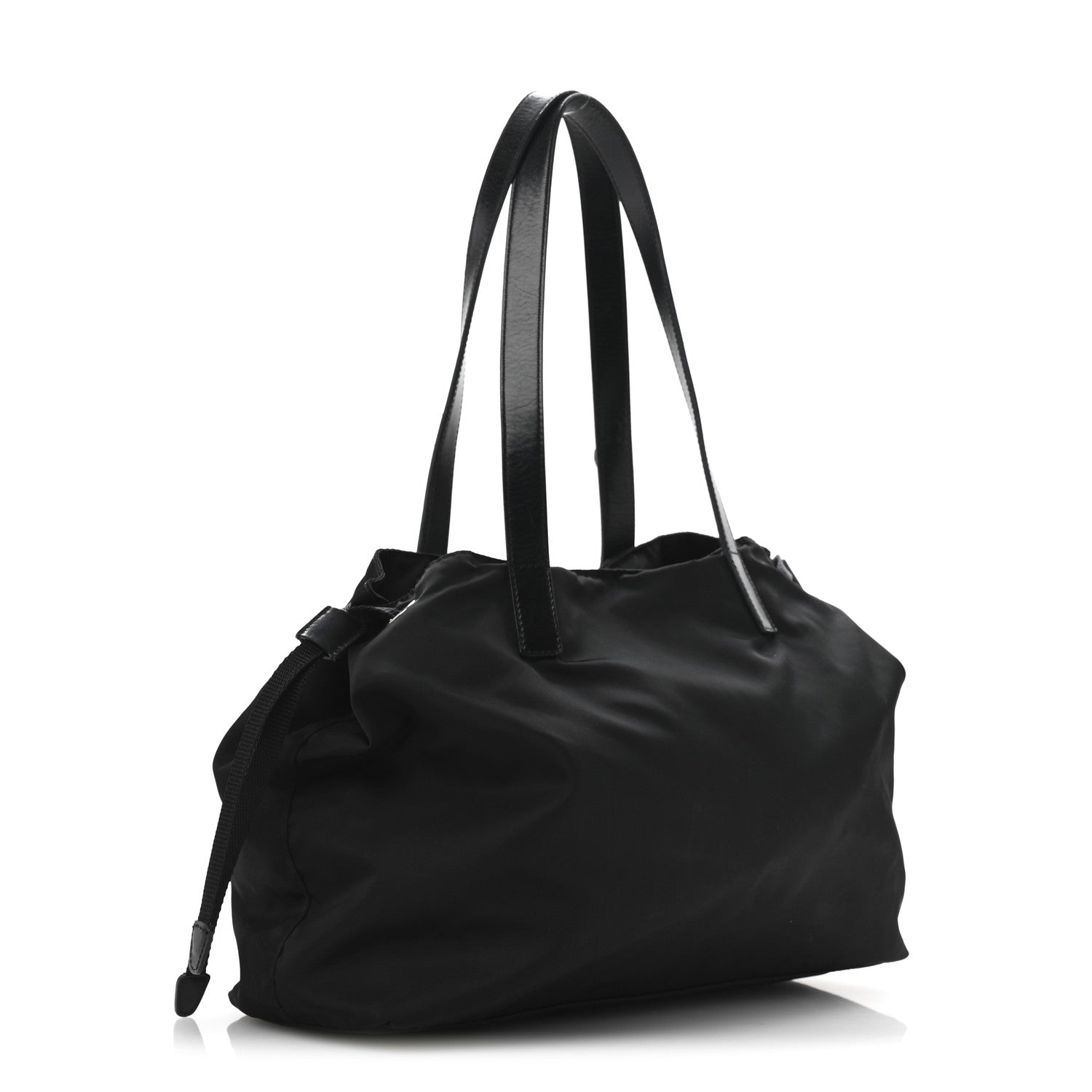 Prada Nylon Vela Drawstring Shopping Tote Black 2 of 12