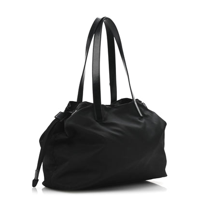 Prada Nylon Vela Drawstring Shopping Tote Black 2 of 12